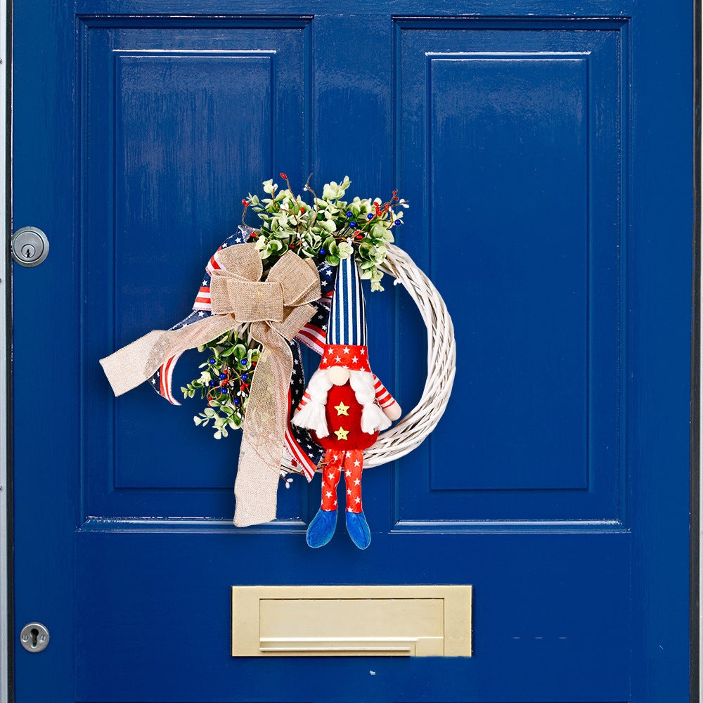 Rudolf Vine Ring Garland 4th Of July Decoration, 4th of July decorations, American flag decorations, Patriotic decorations, Red, white and blue decorations, July 4th wreaths, July 4th garlands, July 4th centerpieces, Fireworks decorations, July 4th banners, July 4th streamers, July 4th balloons, July 4th table runners, July 4th tablecloths, July 4th lights, July 4th outdoor decorations, Patriotic yard stakes, Patriotic inflatables, Patriotic door wreaths, Patriotic bunting, Patriotic garden flags,
