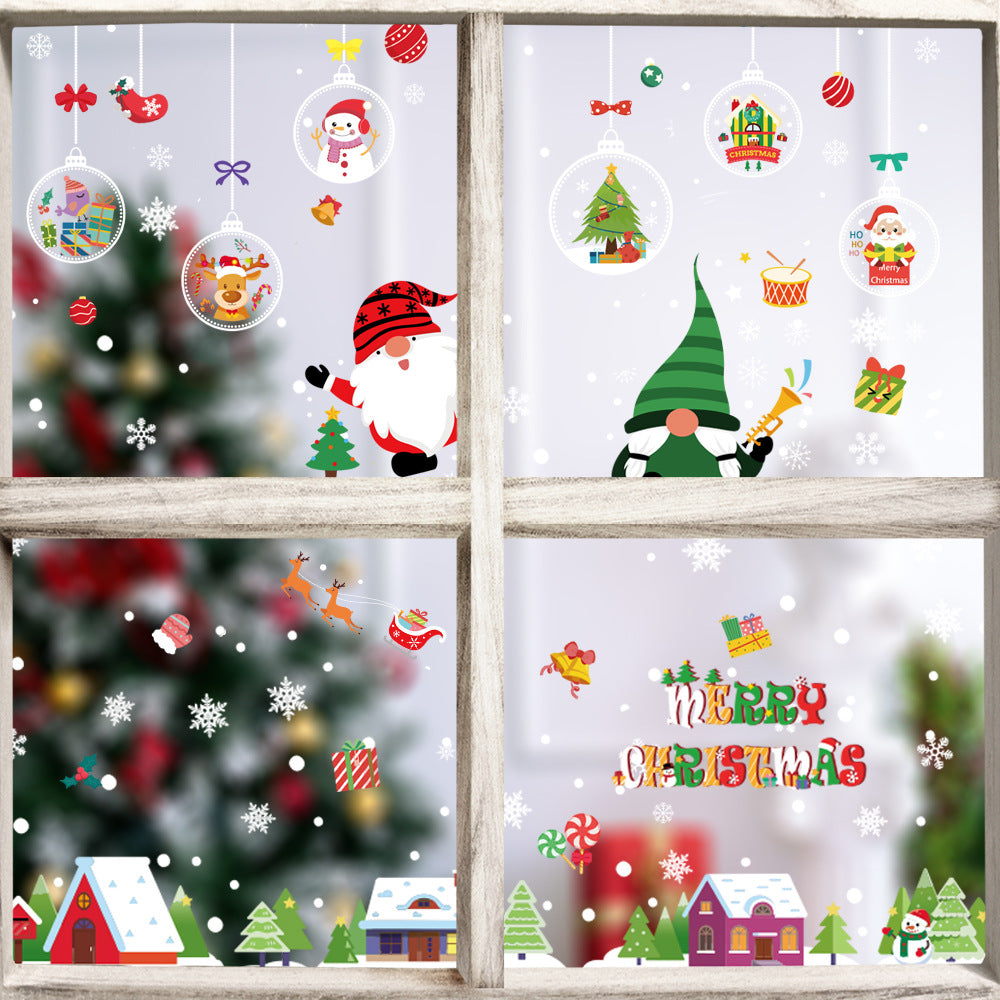 Christmas Sticker, Claus Elk Vitrine Decoration Static Sticker Color Christmas sticker XC008, color Christmas sticker XC009, color Christmas sticker BQ027, snowflake sticker BQ012, snowflake sticker BQ013, snowflake sticker BQ018, Christmas snowhouse, Christmas Window Sticker