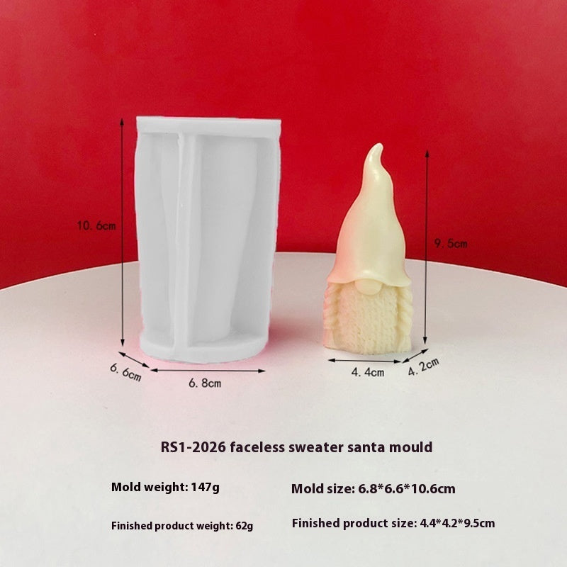 3D Faceless Santa Claus Aromatherapy Candle Silicone Mold Diy Diffuse Plaster Decoration Christmas Candle Mould