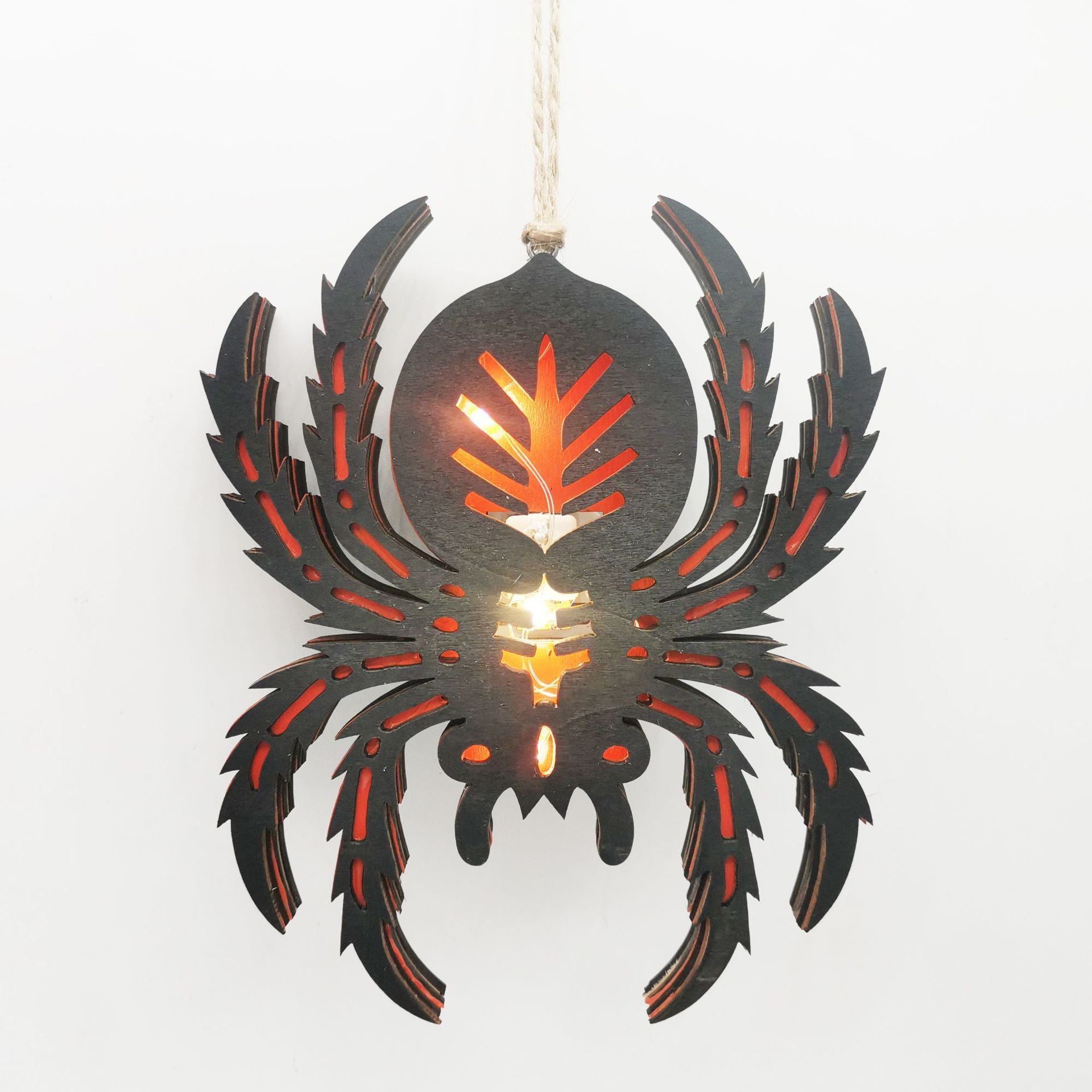 Halloween Wooden Luminescent Spider Lighting Pendant