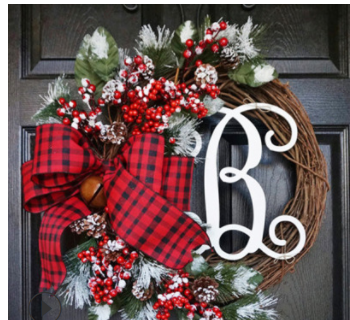 Christmas letter wreath