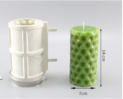Beeswax pattern cylindrical candle mould