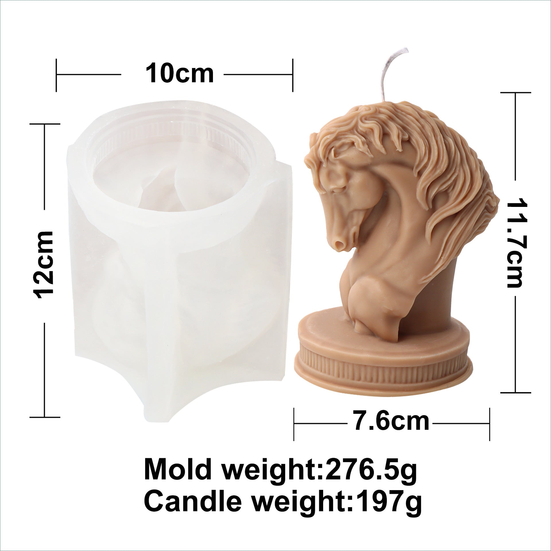 Horse Head Candle Mold Handmade Silicone Mold