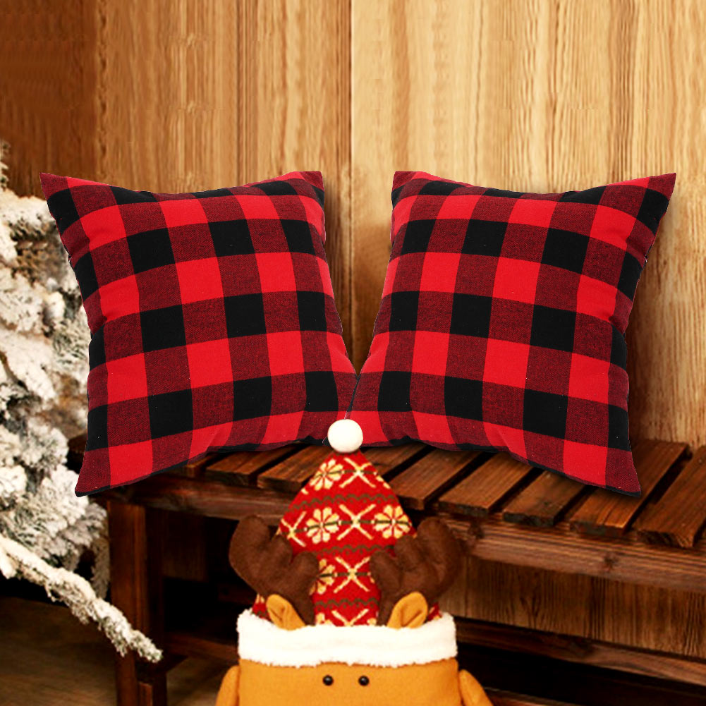 Plaid pillow Christmas pillowcase