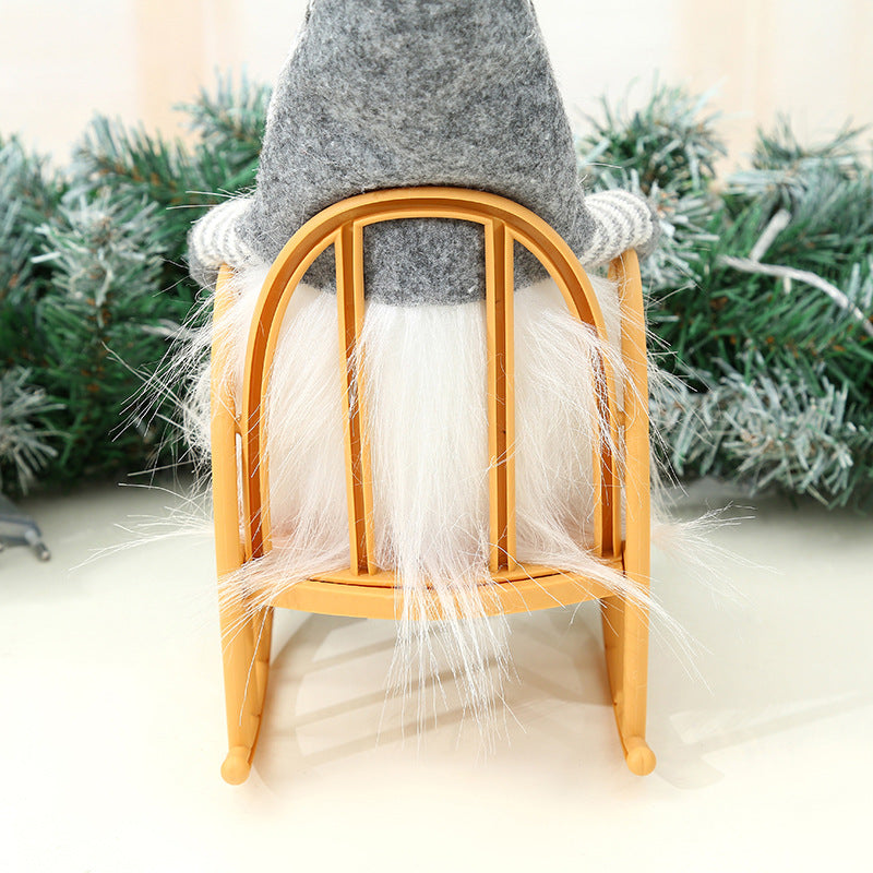 Christmas Decoration Props Snowflake Christmas Hat Rocking Chair Doll