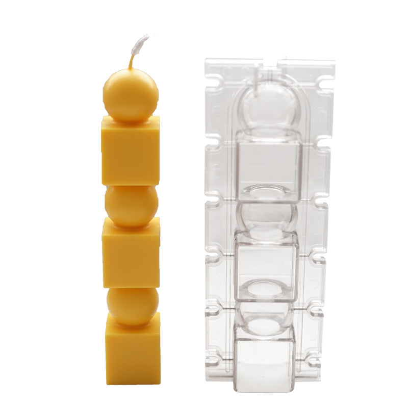 Geometric Columnar Cylinder Stack Candle Mold, Geometric candle molds, Abstract candle molds, DIY candle making molds, Silicone candle molds