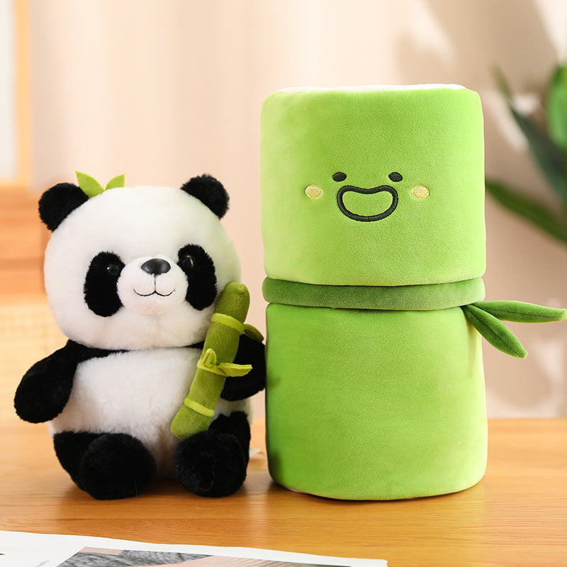 Simulated Bamboo Tube Flower Panda Pillow Stuffed Animals, stuffed animals, weighted stuffed animal, stuffed animal​, highland cow stuffed animal, Plush Toys, Soft Toys, Teddy Bear, plush​, plushies, Decognomes, Plush doll