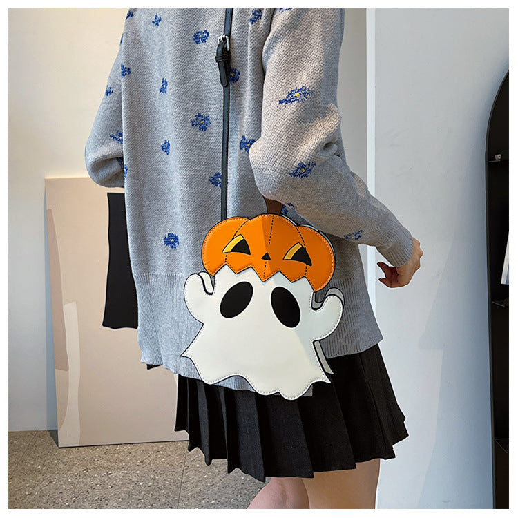 Halloween Square Pouch Eccentric Personality Pumpkin Shoulder Bag