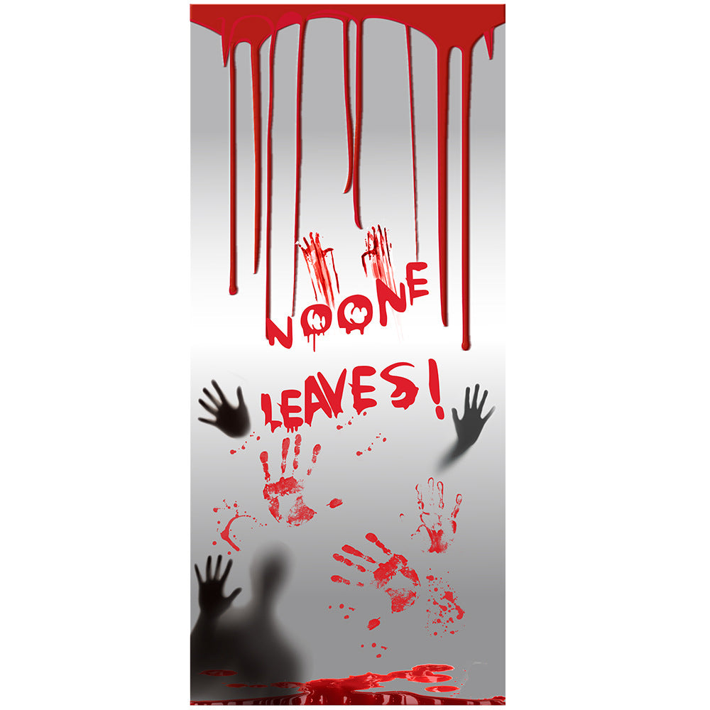 New Halloween Blood Handprint Door Sticker Ghost Festival Decoration