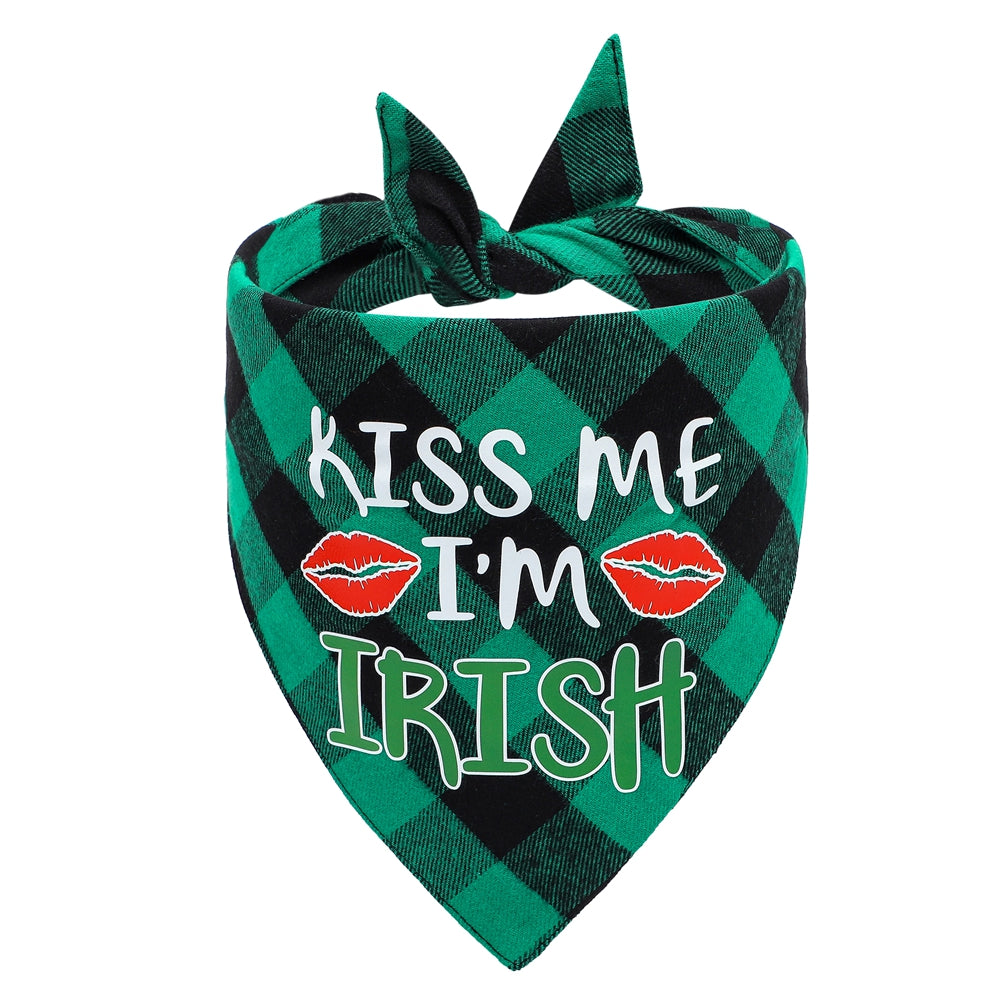 Green-themed party supplies, Irish Festival Decoration Items, St Patricks Day Decoration Items, Decognomes,, Triangle Scarf Dog Scarf Irish Festival Pet Slobber Towel
