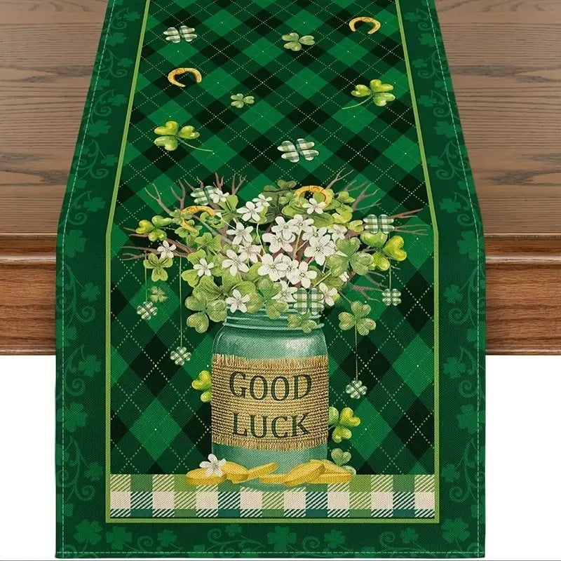 Shengpa Festival Table Runner Linen Printed Tablecloth Home, st patricks day decorations, st patricks day decor, st patrick's day decorations, st patrick day decorations, Irish Décor, irish ornaments, Decognomes, St. Patrick's Day Party Supplies, St. Patrick's Day Decorations: Shamrock, Irish & Leprechaun, St Patrick's Day Decorations table cloth