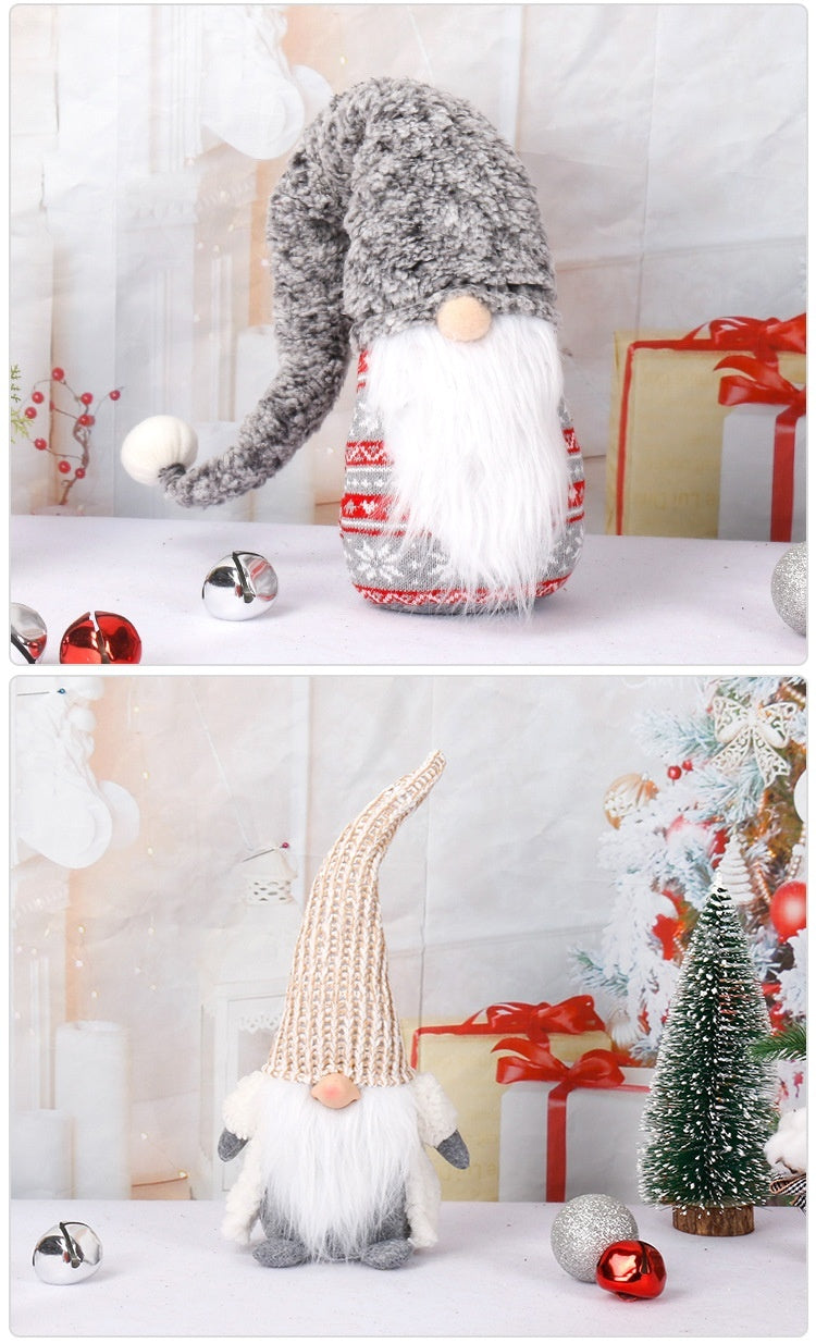 New Knitted Long Hat Santa Claus Air-O-Swiss Christmas Faceless Baby Doll