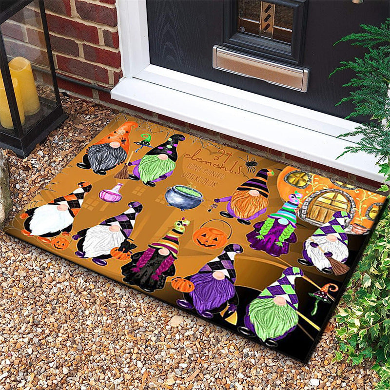 Door Mat Halloween Pumpkin Lamp Bat Funny Grimace Decorative Floor Mat