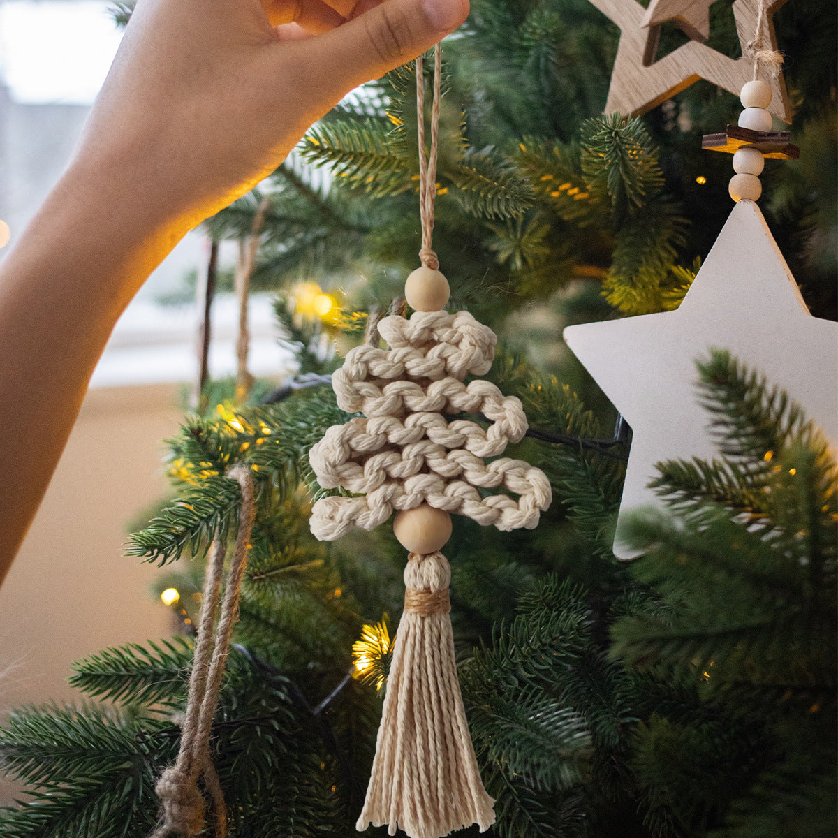 Creative Hand Weaving Christmas Tree Crafts Ornaments