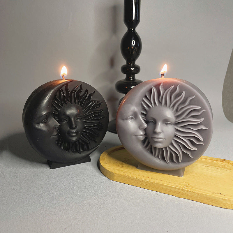 Sun Moon Face Candle Table Decoration