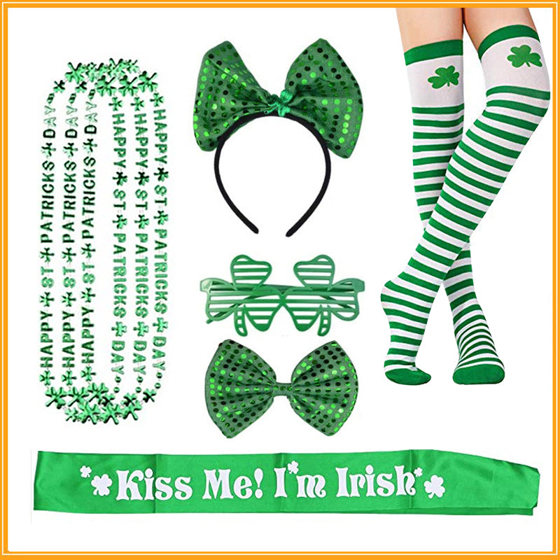  Green-themed party supplies, Irish Festival Decoration Items, St Patricks Day Decoration Items, Decognomes,Irish Shoulder Strap Suit Party Decoration