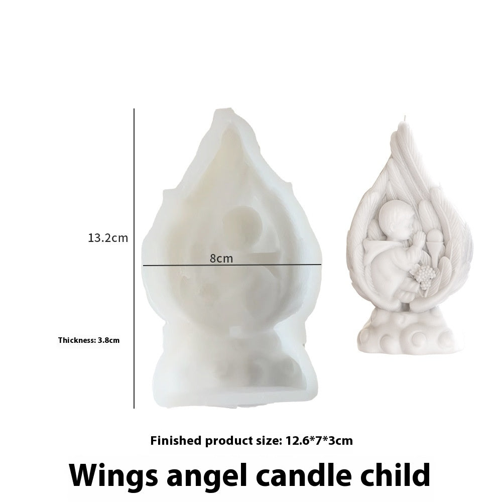 Angel Wings Candle Mould Prayer Jesus Wings Aroma Candle Silicone Mold