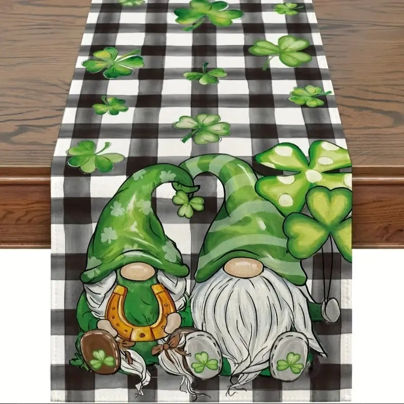 Shengpa Festival Table Runner Linen Printed Tablecloth Home, st patricks day decorations, st patricks day decor, st patrick's day decorations, st patrick day decorations, Irish Décor, irish ornaments, Decognomes, St. Patrick's Day Party Supplies, St. Patrick's Day Decorations: Shamrock, Irish & Leprechaun, St Patrick's Day Decorations table cloth