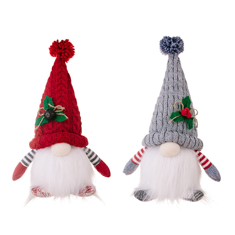 Christmas Decorations Dwarf Knitted Hat Glowing Rudolf Doll Ornaments