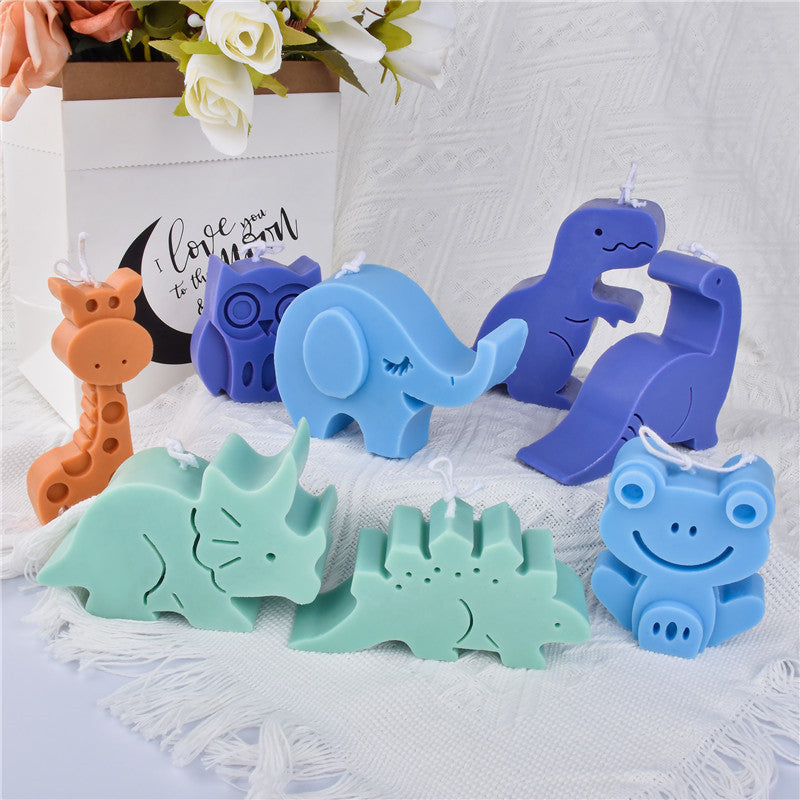 Silicone Animal Candle Mold Dinosaur Giraffe, Silicone Animal Candle Mold Dinosaur Giraffe