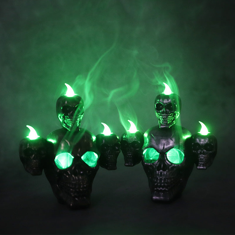 Halloween Decoration Props Smoke Horror Skull Headlight LED Electronic Candle,  Halloween decorations items, Halloween costumes, Halloween masks, Halloween props, Halloween animatronics, Halloween inflatables, Halloween lights, Halloween fog machines, Halloween spider webs, Halloween lanterns, Halloween banners, Halloween streamers, Halloween tableware, Halloween centerpieces, Halloween party favors, Halloween yard stakes, Halloween tombstones, Halloween candles, Halloween wreaths, Halloween garlands
