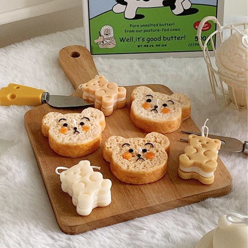 Toast Bread Bear Sandwich Biscuit Aromatherapy Candle Mould