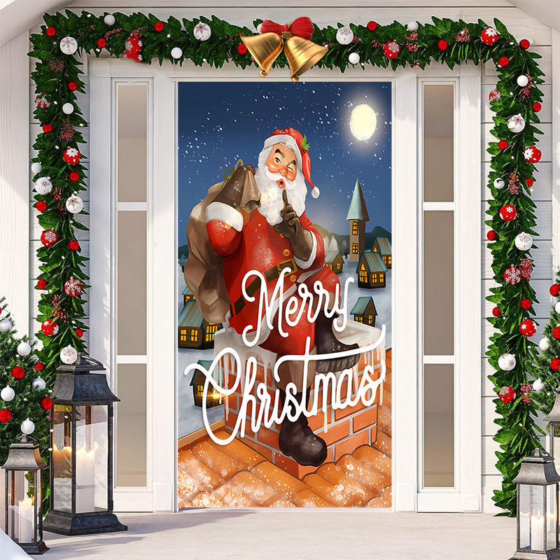 Christmas Festival Door Set Decorative Cloth, Christmas Decoration, Holiday Ornaments, Christmas Decoration Items, Christmas Outdoor Banner, Christmas festive banner