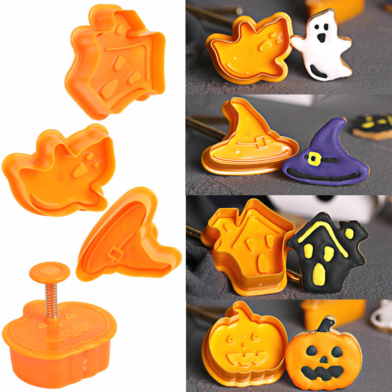 Baking Set Tool Halloween Diy Cake Decoration Plastic Cookie Cutter Mold, Pumpkin lanterns, Jack o Lanterns, Halloween Lights, Halloween Decoration Ornaments, Halloween inflatables, carved pumpkins, Halloween wreaths, Halloween Candles.