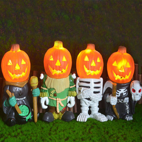 Luminous Pumpkin Head Resin Crafts, Halloween Decoration Items, halloween Outdoor Decoratioon 