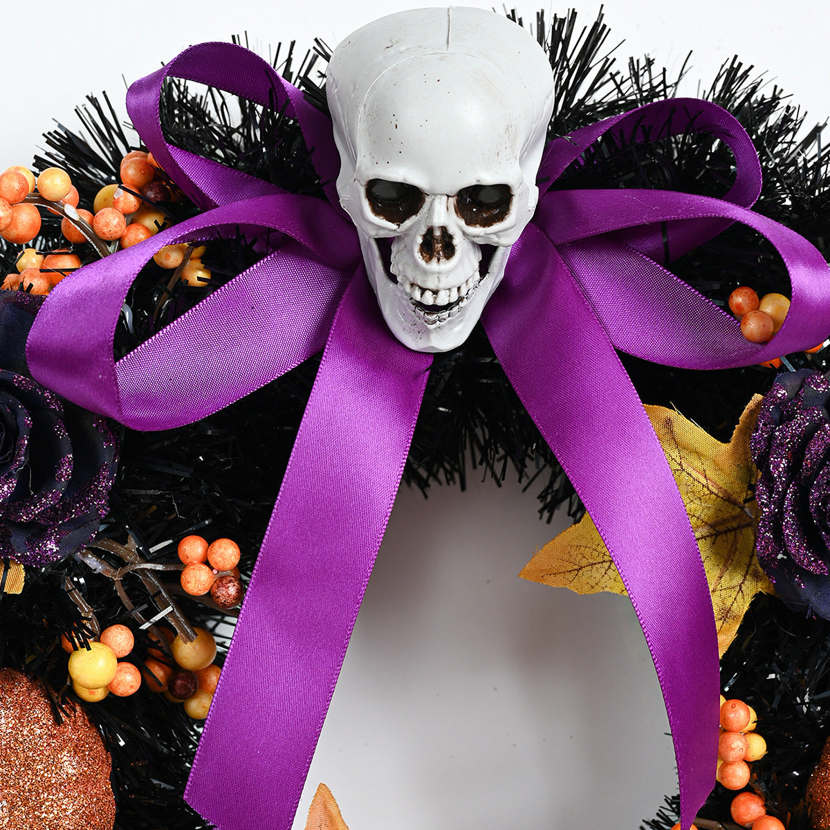 Ghost Festival Simulation Pumpkin Skull Wreath Holiday Party Decoration Door Hanging