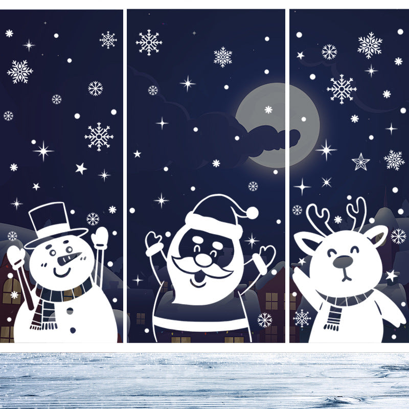 Christmas Sticker, Claus Elk Vitrine Decoration Static Sticker Color Christmas sticker XC008, color Christmas sticker XC009, color Christmas sticker BQ027, snowflake sticker BQ012, snowflake sticker BQ013, snowflake sticker BQ018, Christmas snowhouse, Christmas Window Sticker