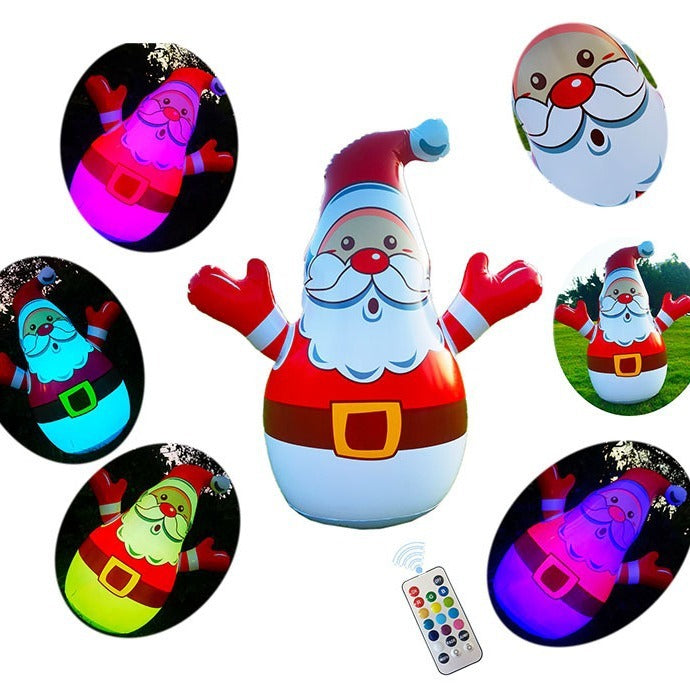 80CMLED Remote Control Luminous Inflatable Tumbler Santa Claus