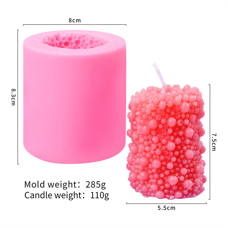 Silicone Three-dimensional Cylindrical Candle Flip Sugar Mold, Silicone candle molds, Christmas tree candle molds, Halloween pumpkin candle molds, Easter egg candle molds, Animal candle molds, Sea creature candle molds, Fruit candle molds, Geometric candle molds, Abstract candle molds, DIY candle making molds,