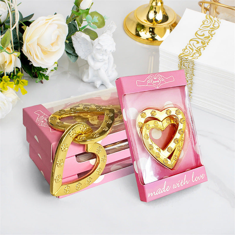 Creative Valentine's Day Gift Double Love Ornaments, Valentine's Day decor, Romantic home accents, Heart-themed decorations, Cupid-inspired ornaments, Love-themed party supplies, Red and pink decor, Valentine's Day table settings, Romantic ambiance accessories, Heart-shaped embellishments, Valentine's Day home embellishments
