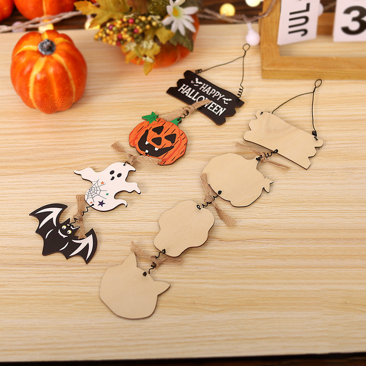 Mingguan New Halloween Decorations New Wooden Board Door Hanging