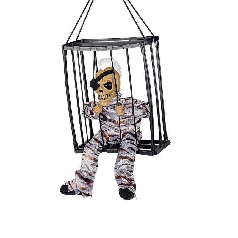 Induction Activated Voice Controlled Halloween Glow Cage Ghost