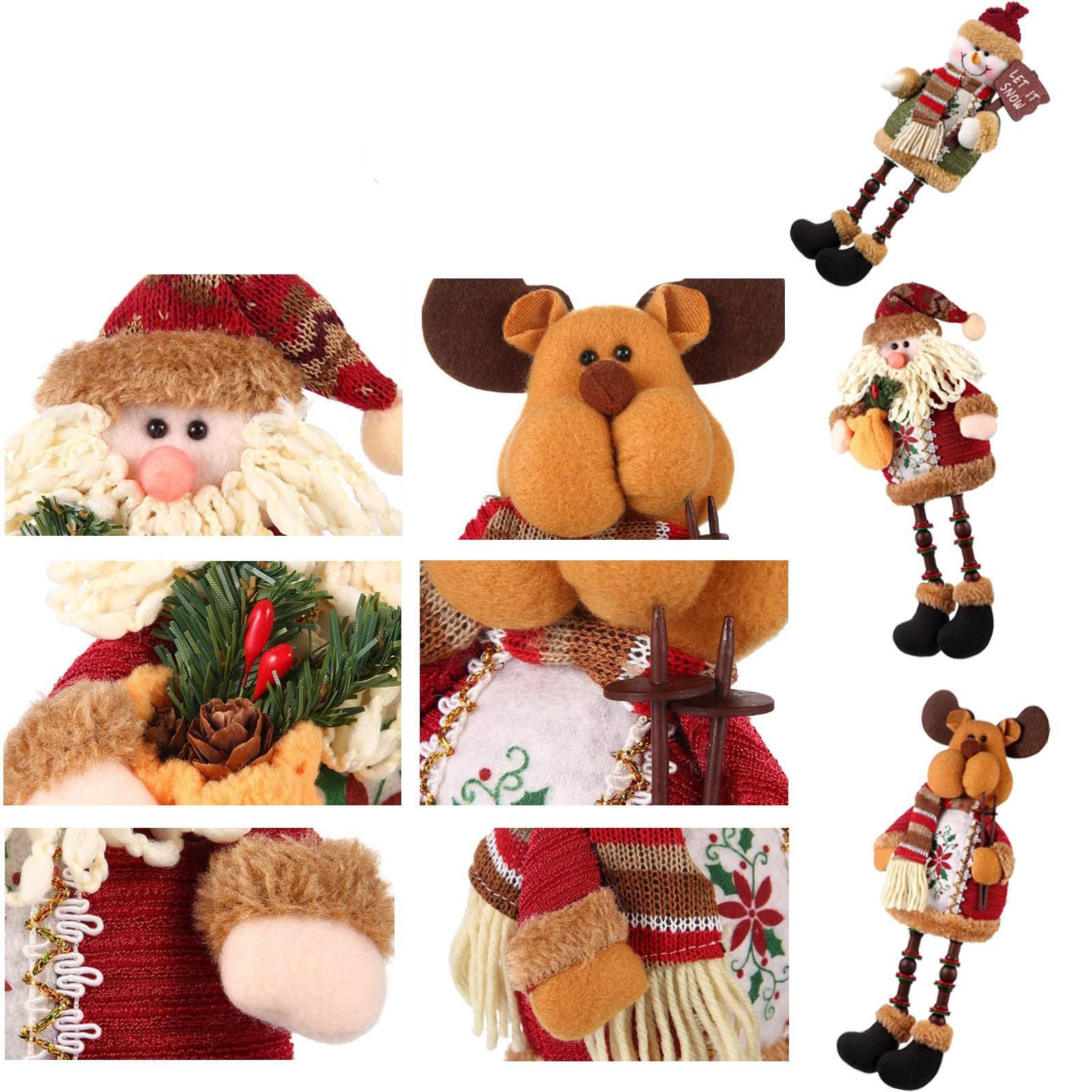 Christmas Old Man Snowman Elk Shape Baby Doll Ornaments, christmas decoration, christmas decoration dolls, christmas snowman doll, old man 