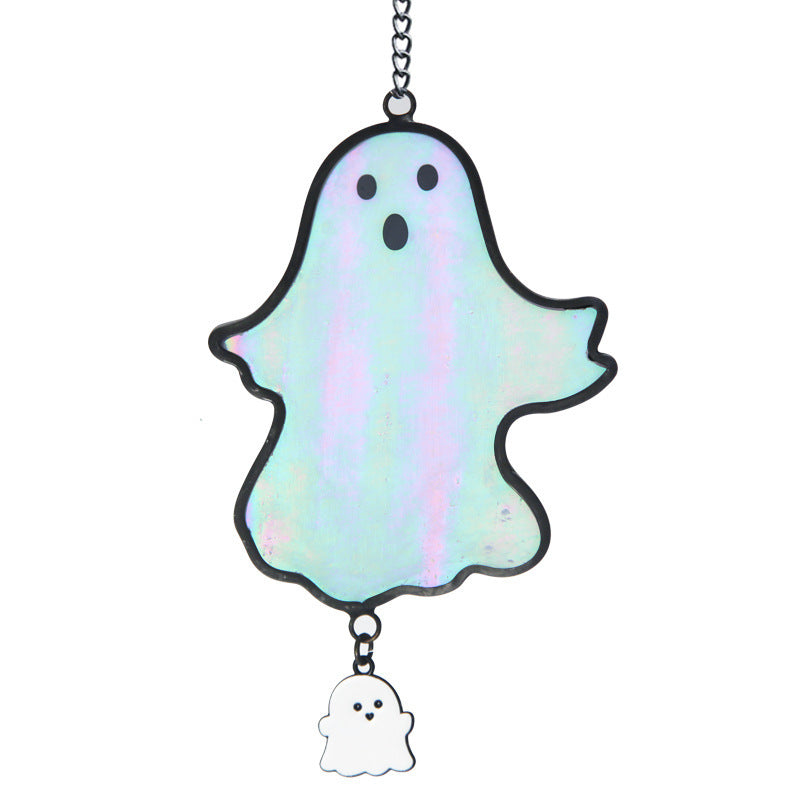 Ghost Ornament Accessories Halloween Decoration Color Glass Pendant Wind Chimes, Halloween decorations items, Halloween costumes, Halloween masks, Halloween props, Halloween animatronics, Halloween inflatables, Halloween lights, Halloween fog machines, Halloween spider webs, Halloween lanterns, Halloween banners, Halloween streamers, Halloween tableware, Halloween centerpieces, Halloween party favors, Halloween yard stakes, Halloween tombstones, Halloween candle