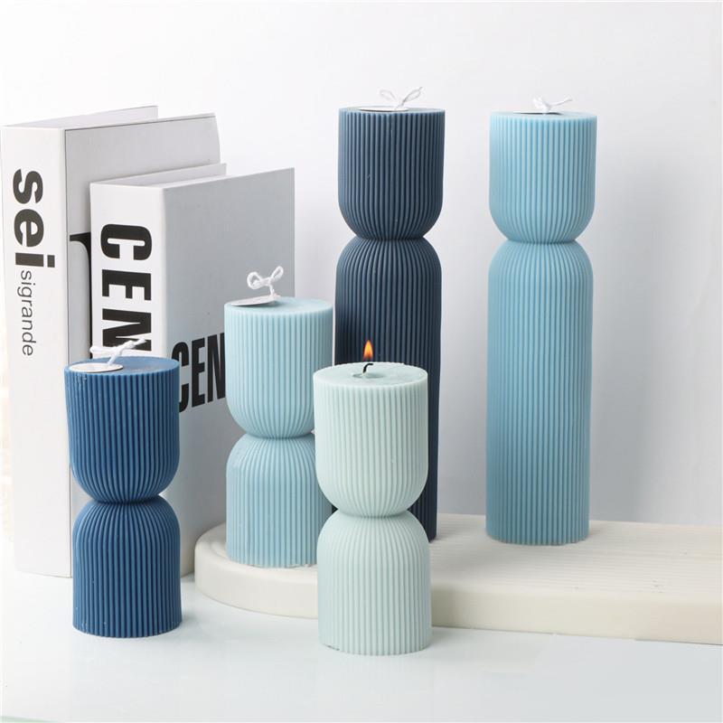 New Geometric Striped Cylindrical Candle Silicone Mold, Geometric candle molds, Abstract candle molds, DIY candle making molds, Aromatherapy Candle Molds, Scented Gnomes, Candle Molds, Decognomes, Scented Candle Silicone Mold