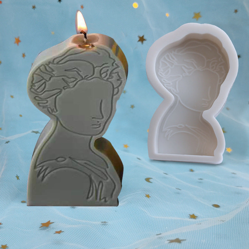 Ins Sketch Portrait Candle Mold Diy Ornaments, Geometric candle molds, Abstract candle molds, DIY candle making molds, Decognomes, Silicone candle molds, Candle Molds, Aromatherapy Candles, Scented Candle,