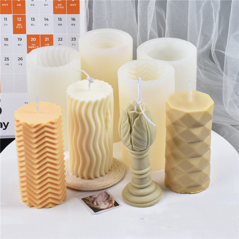 Silicone Tulip Cylinder Food Grade Liquid Silicone Mold, Silicone candle molds, Christmas tree candle molds, Halloween pumpkin candle molds, Easter egg candle molds, Animal candle molds, Sea creature candle molds, Fruit candle molds, Geometric candle molds, Abstract candle molds, DIY candle making molds, Holidays Silicone candle molds and Halloween Silicone candle molds, Christmas Silicone candle molds
