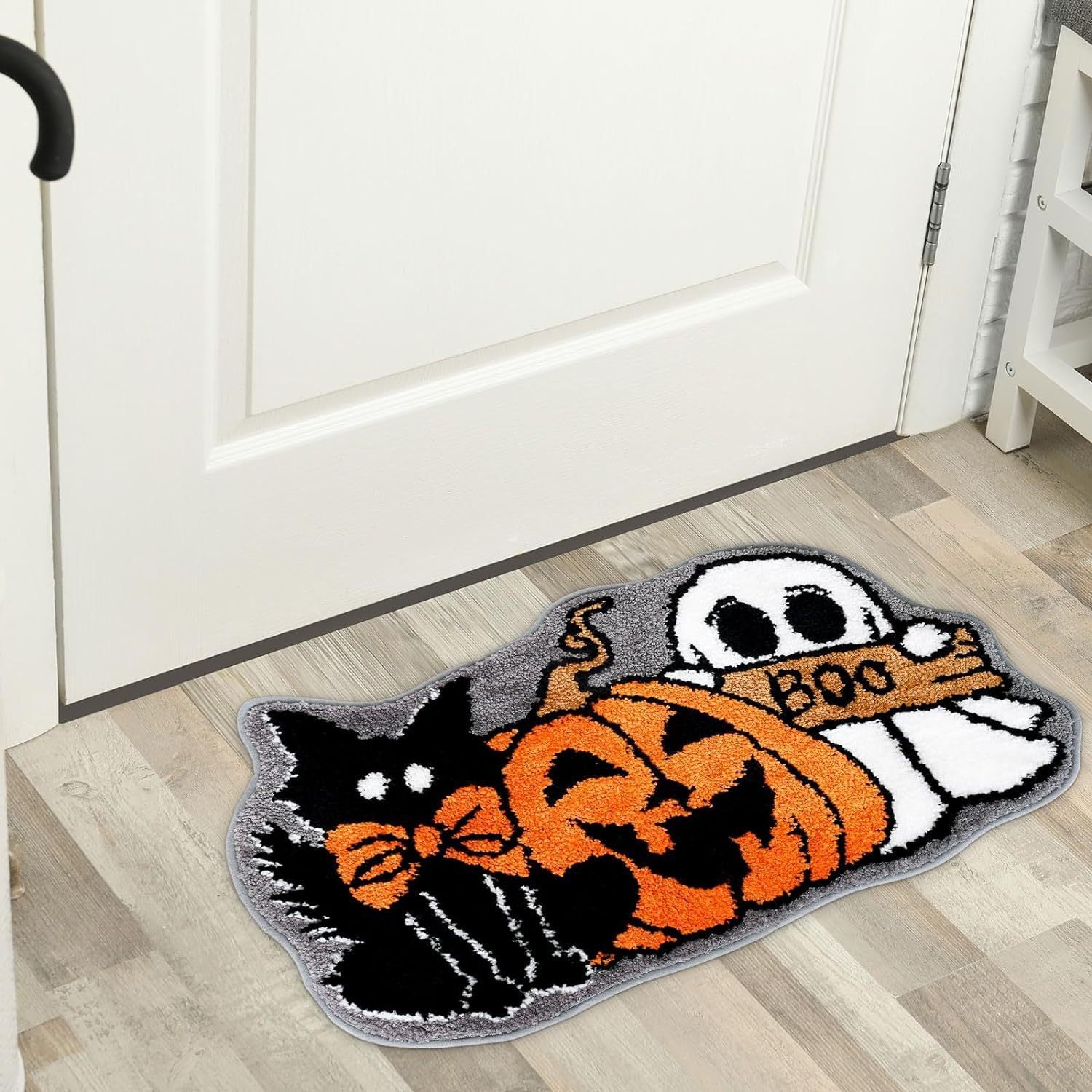 Halloween Ghost Cashmere Door Mat Absorbent Non-slip Carpet