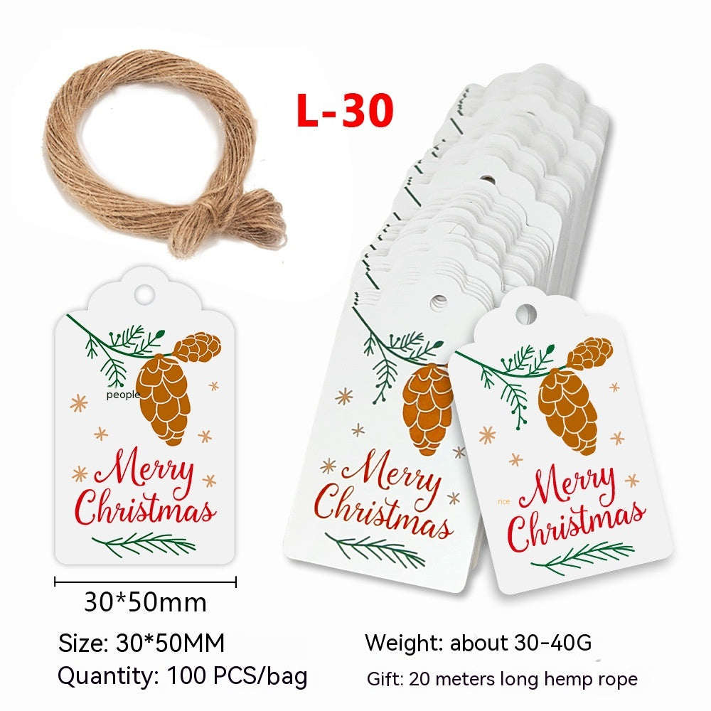 Christmas Tag Kraft Paper Christmas Gift Packaging Tag Santa Claus Card