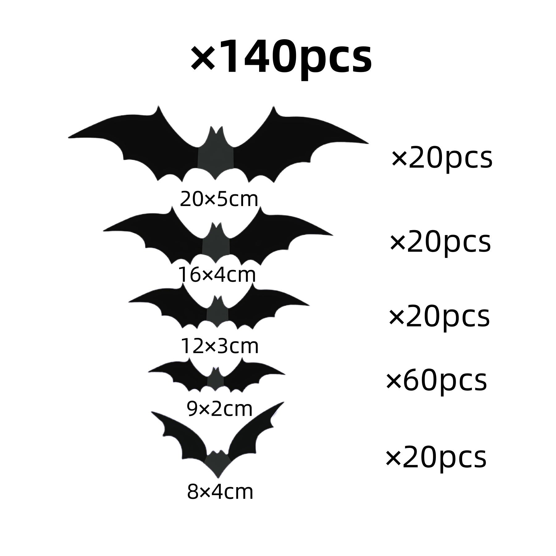 Halloween Decorative Wall Black Stickers Three-dimensional Bat Holiday Party