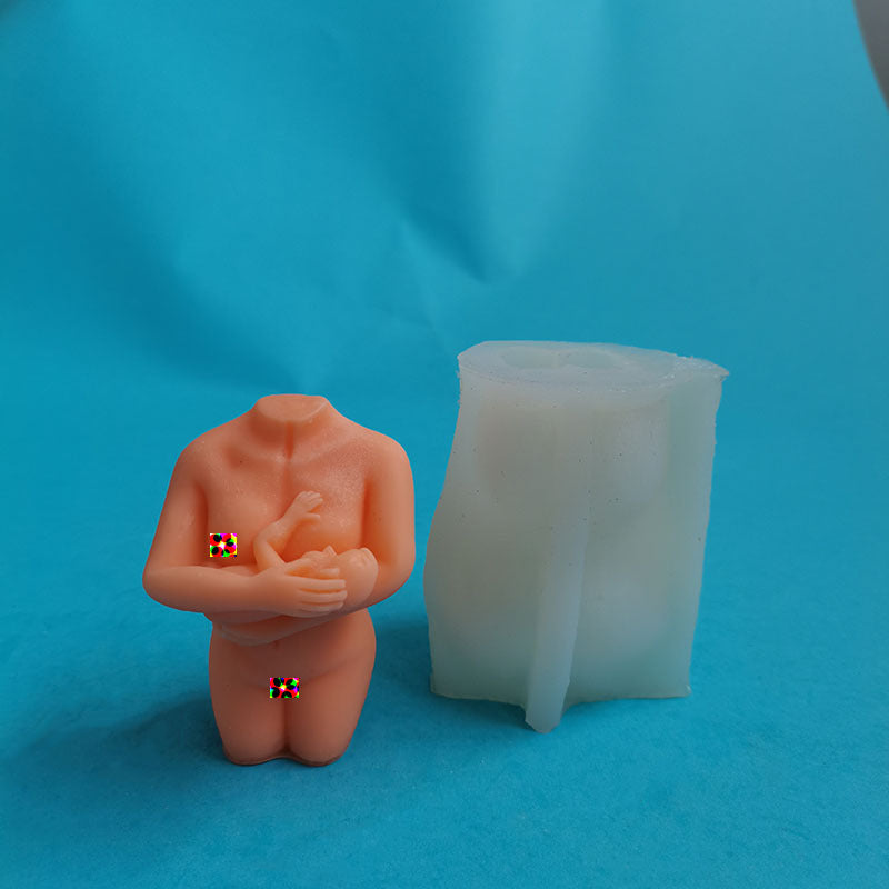 Baby Holding Female Body Silicone Mold, Silicone candle molds, Christmas tree candle molds, Halloween pumpkin candle molds, Easter egg candle molds, Animal candle molds, Sea creature candle molds, Fruit candle molds, Geometric candle molds, Abstract candle molds, DIY candle making molds, 