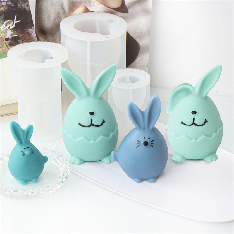 Candle Mold Broken Shell Egg Scottish Fold Vertical Ear Rabbit Resin Model