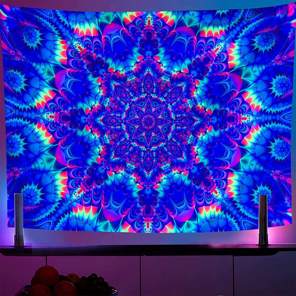 UV Fluorescent Skull Tapestry Space Wall Cloth Background