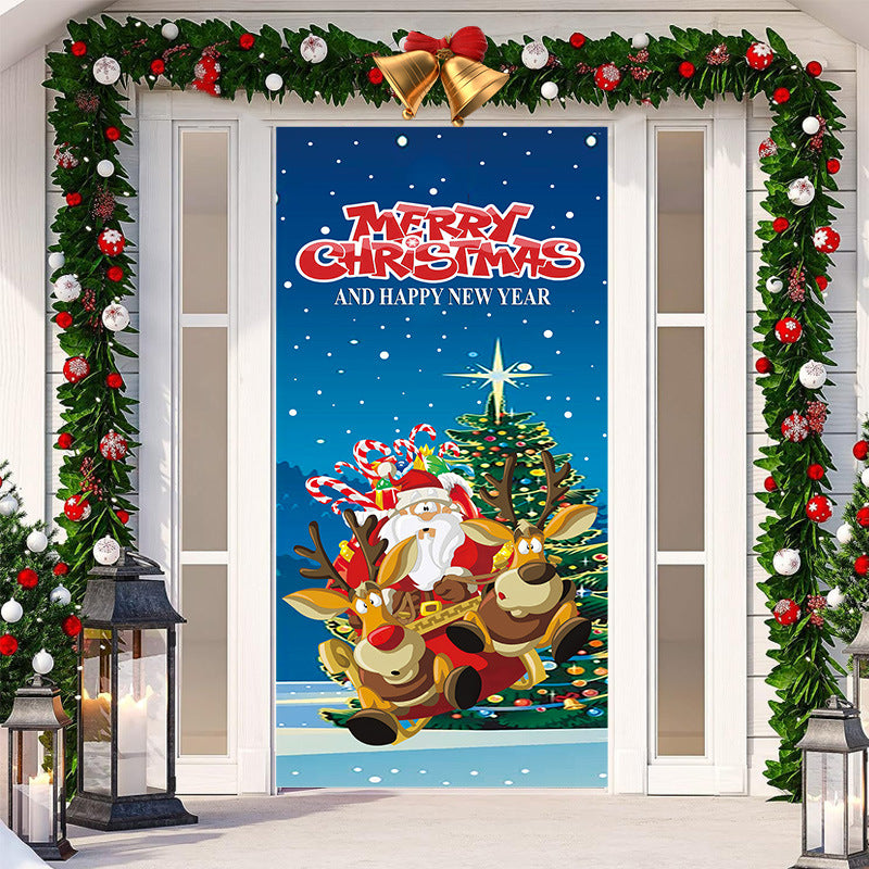 Christmas Festival Door Set Decorative Cloth, Christmas Decoration, Holiday Ornaments, Christmas Decoration Items, Christmas Outdoor Banner, Christmas festive banner