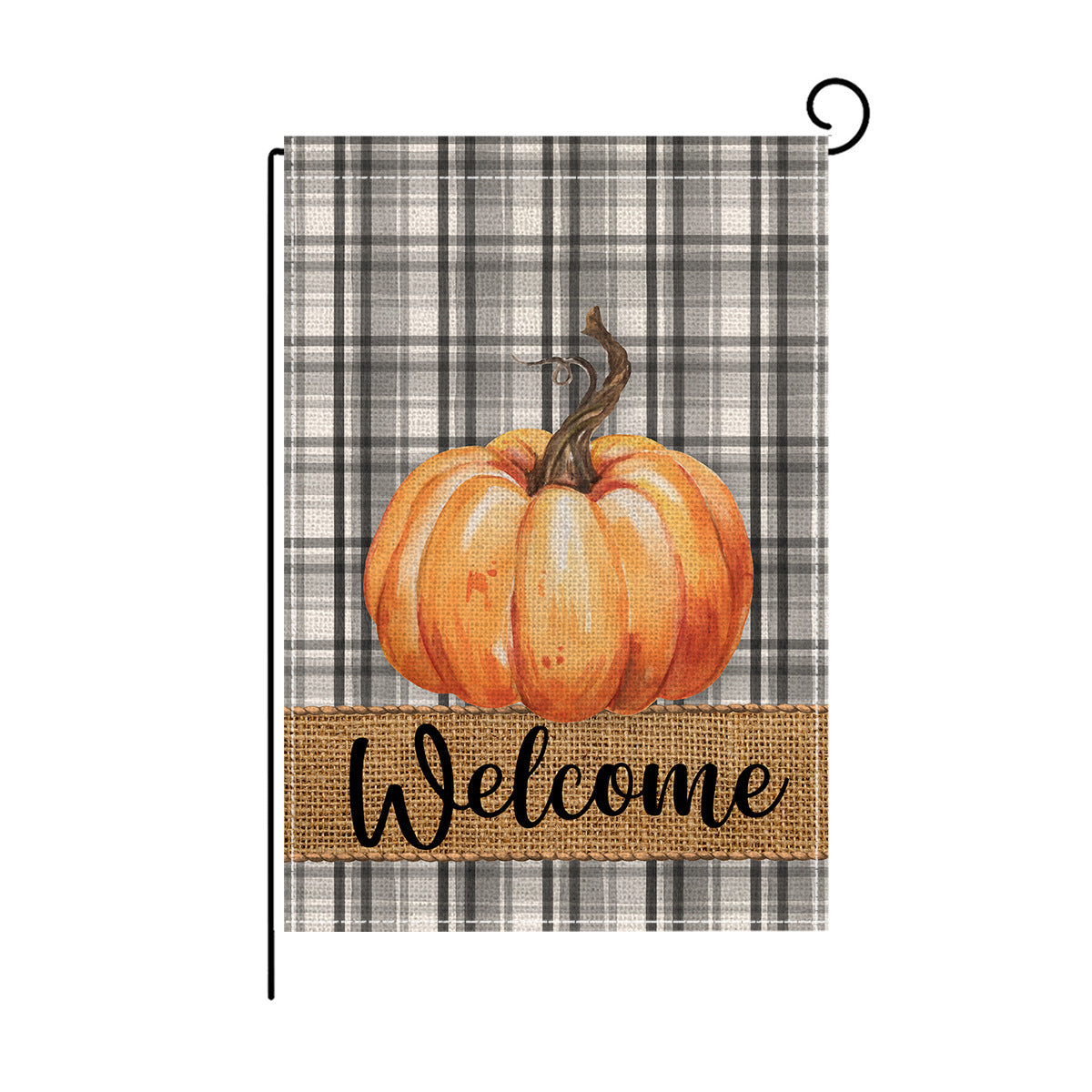 Linen Garden Banner Autumn Pumpkin Duplex Printing Courtyard Decoration Banneret Outdoor Flag Display