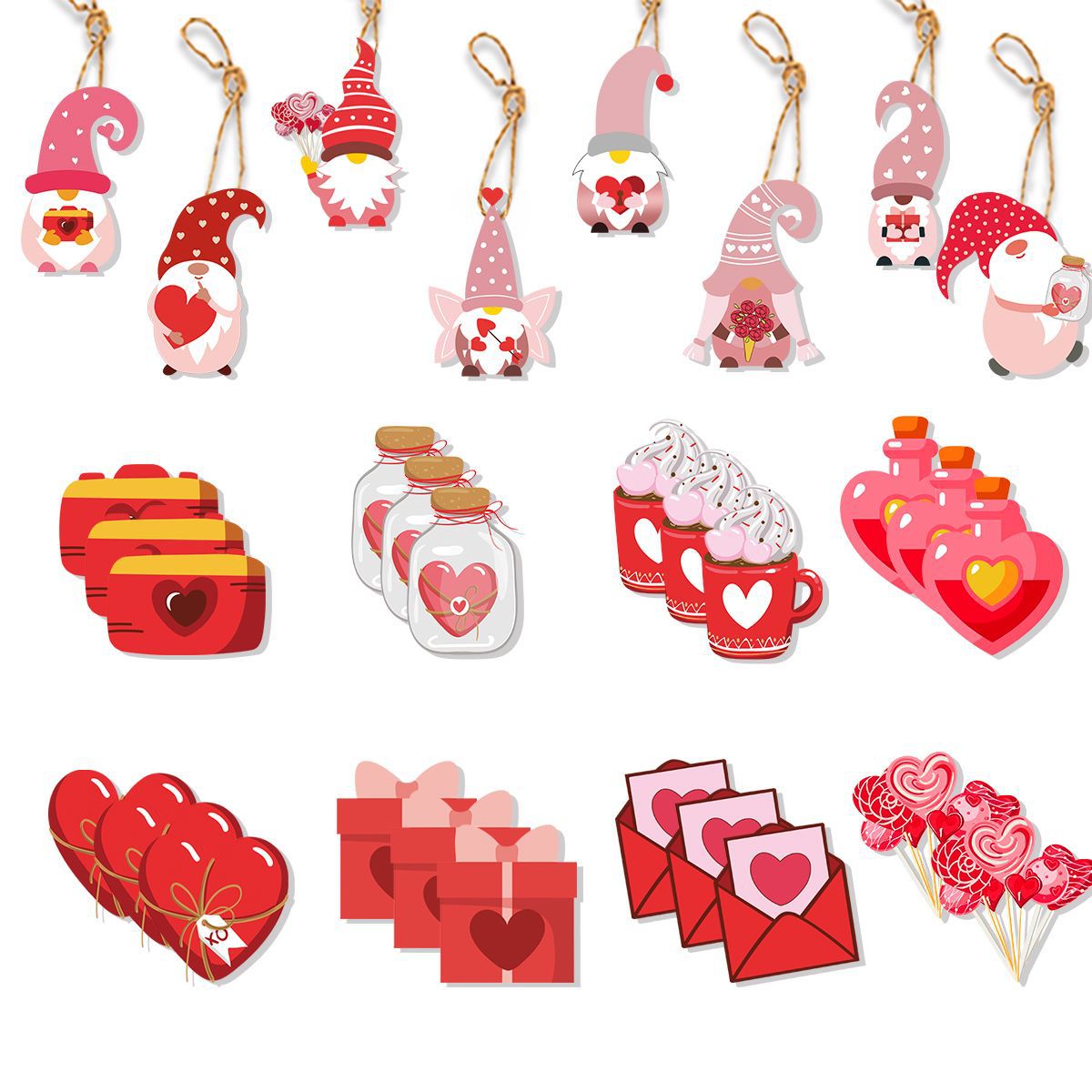 Valentine's Day decor, Romantic home accents, Heart-themed decorations, Cupid-inspired ornaments, Love-themed party supplies, Red and pink decor, Valentine's Day table settings, Romantic ambiance accessories, Heart-shaped embellishments, Valentine's Day home embellishments